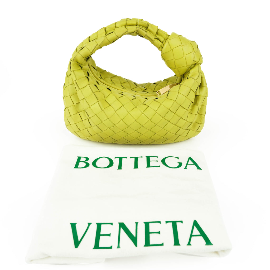 Bottega Veneta Mini Jodie Bag 72750 Intrecciato Leather Handbag Yellow-Green