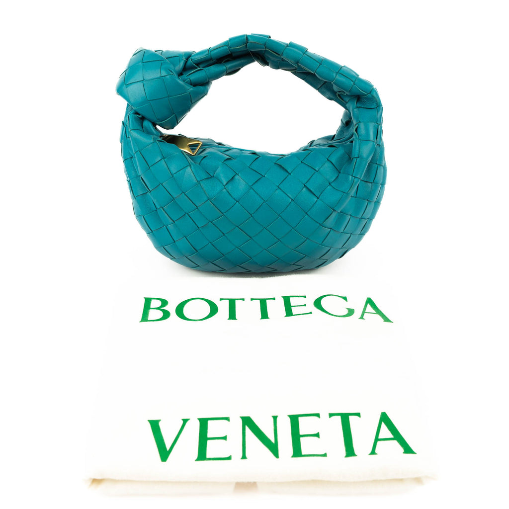 Bottega Veneta Mini Jodie Intrecciato Leather Handbag – Blue