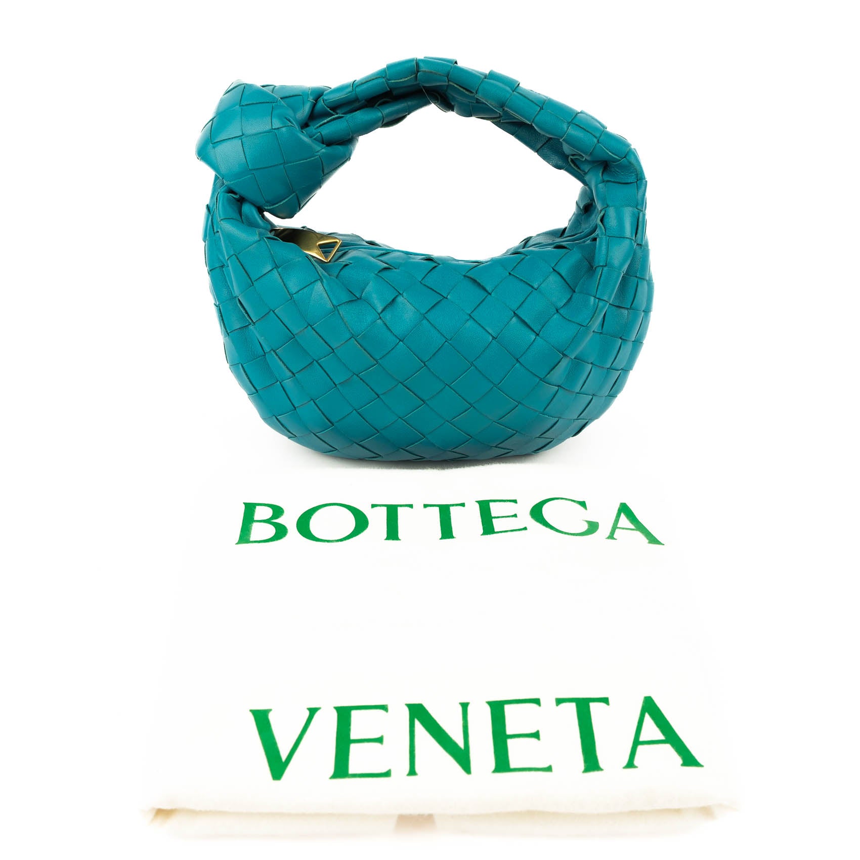 Bottega Veneta Mini Jodie Intrecciato Leather Handbag – Blue