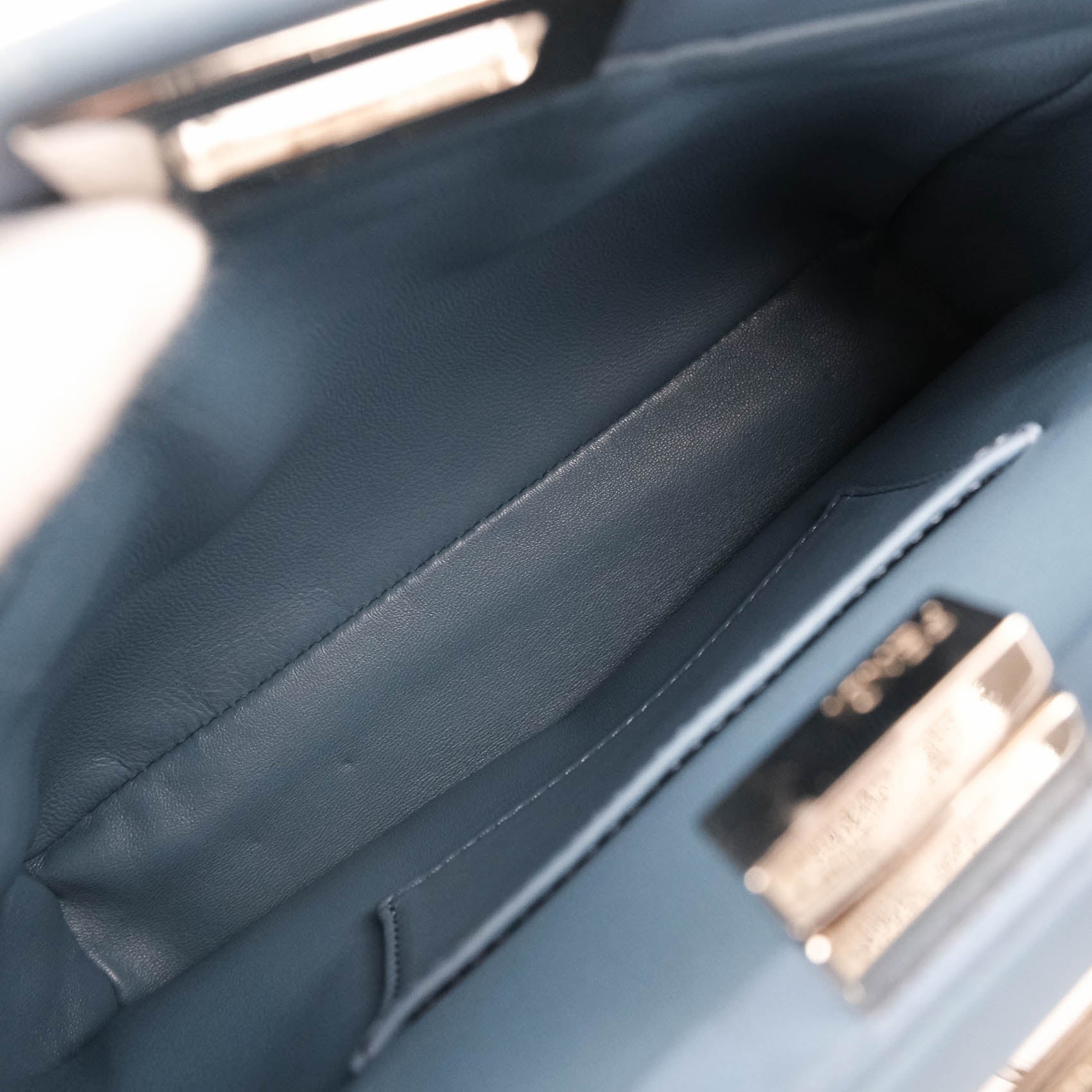 Fendi Mini Peekaboo Leather 2‑Way Handbag – Blue (8BN244)