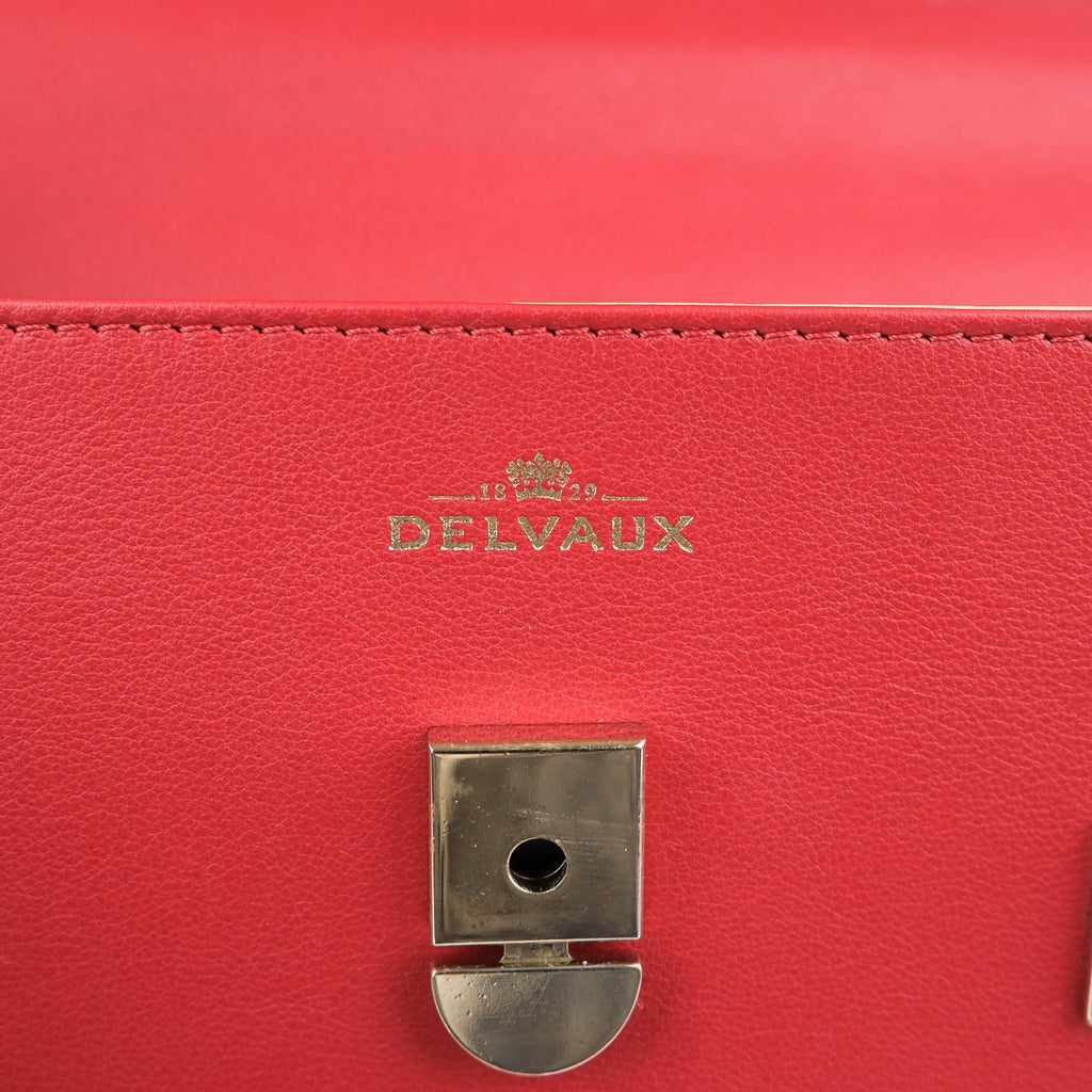 Delvaux Tempête MM Supple Calfskin Leather Bag - Lipstick Red with Knotted Handle