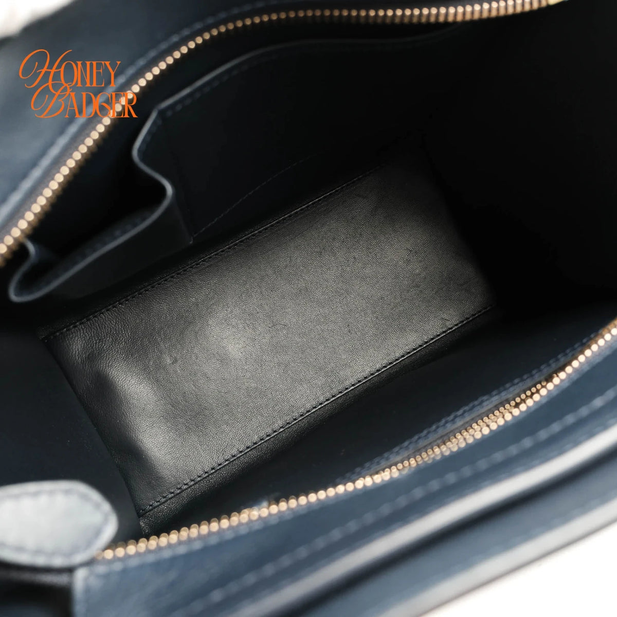Celine Micro Luggage Tri-Color Suede & Calfskin Navy Green Grey Rank A