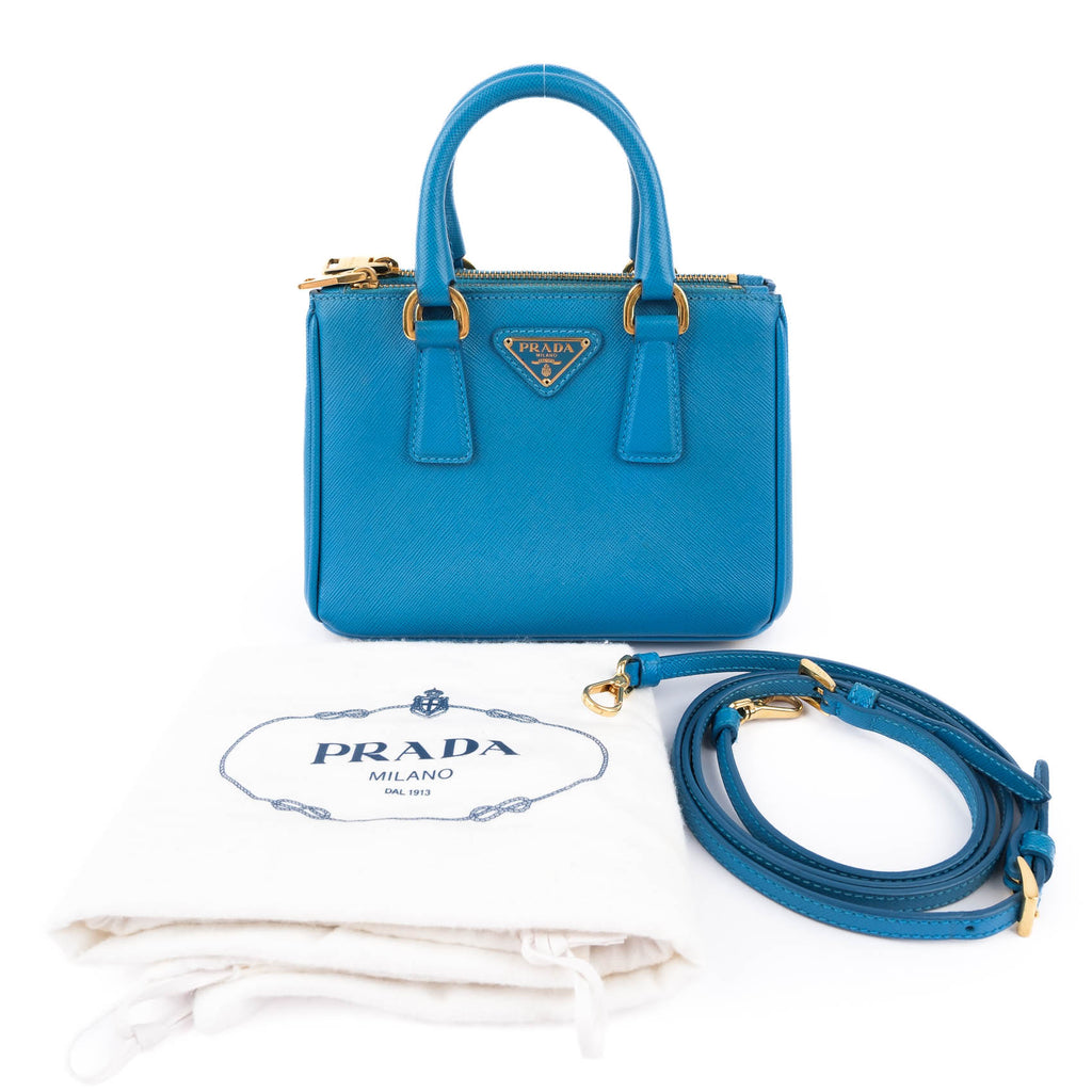 Prada Galleria Saffiano Leather Mini Bag – Vibrant Blue 1BA916