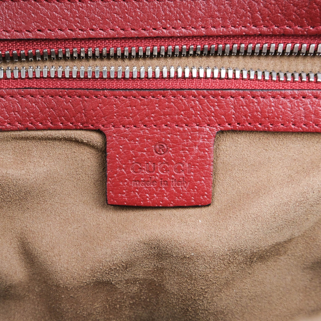 Gucci Tian GG Supreme PVC x Leather Backpack Beige x Red