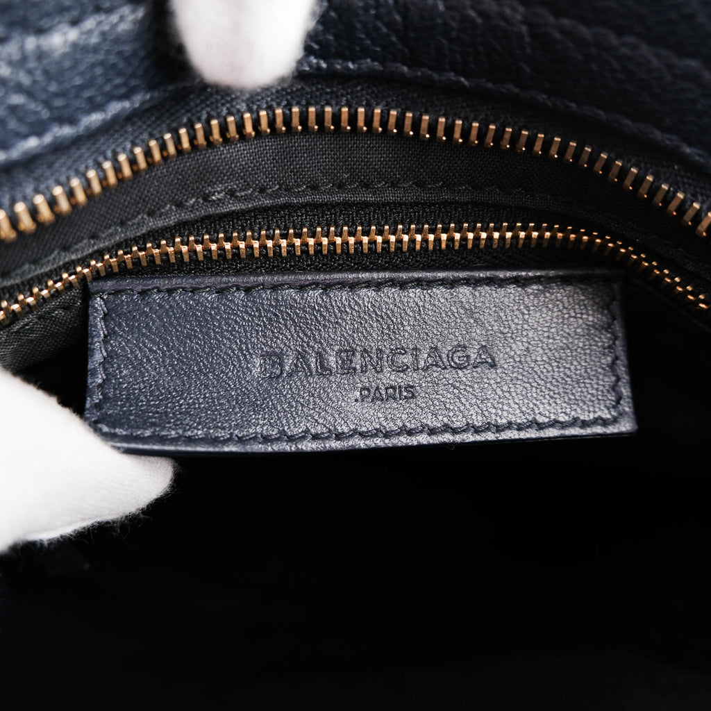 Balenciaga Classic City Mini Navy Leather Shoulder Mini City Crossbody Bag 309544