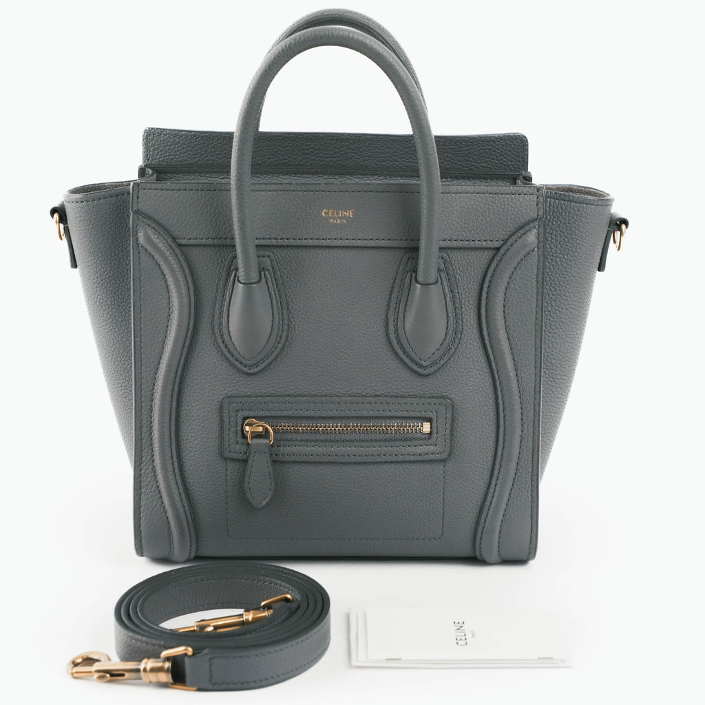 Celine Nano Luggage Bag in Drummed Calfskin