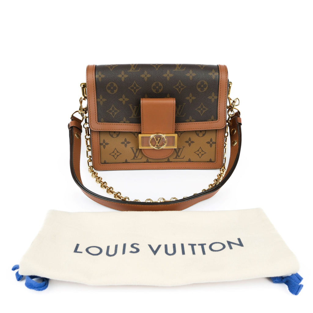 Louis Vuitton Dauphine MM Monogram Reverse Canvas Brown Crossbody Bag - M44391