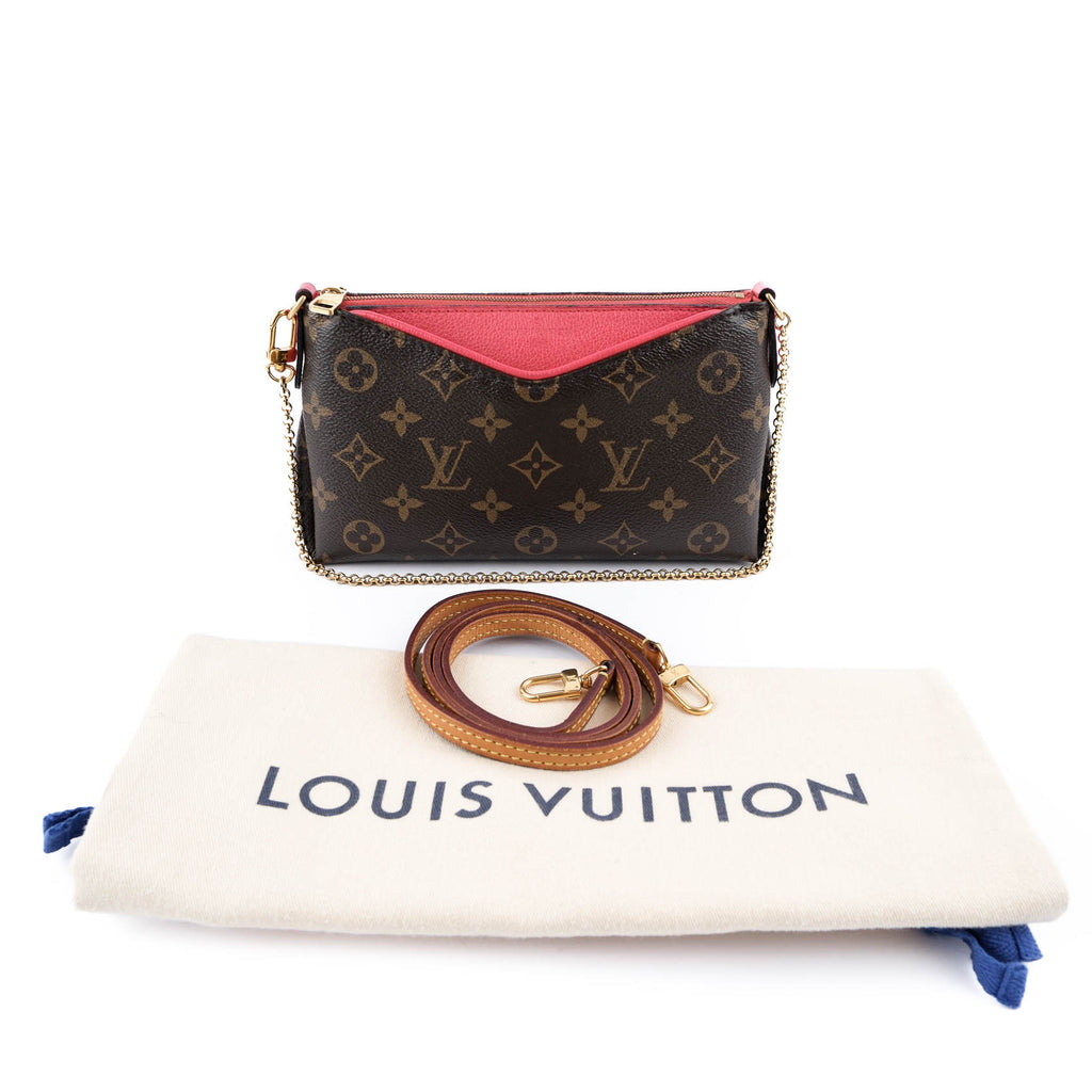 Louis Vuitton Pallas Clutch Monogram Crossbody and Shoulder Bag
