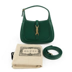 Gucci Jackie 1961 Mini Shoulder Bag Smooth Leather Emerald Green Gold Hardware