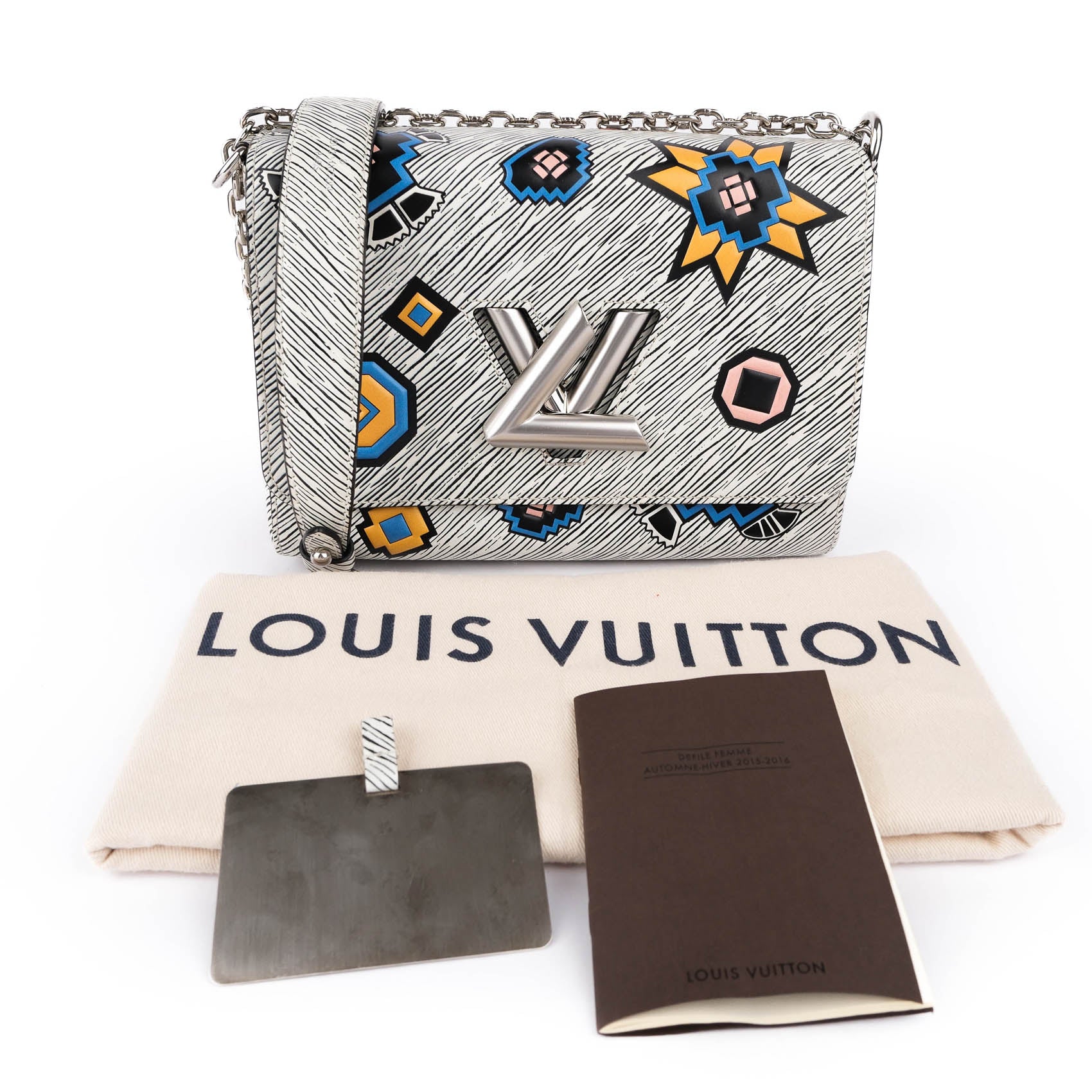 Louis Vuitton Twist MM White Multicolor Epi Tribal Mask FW15 M50122