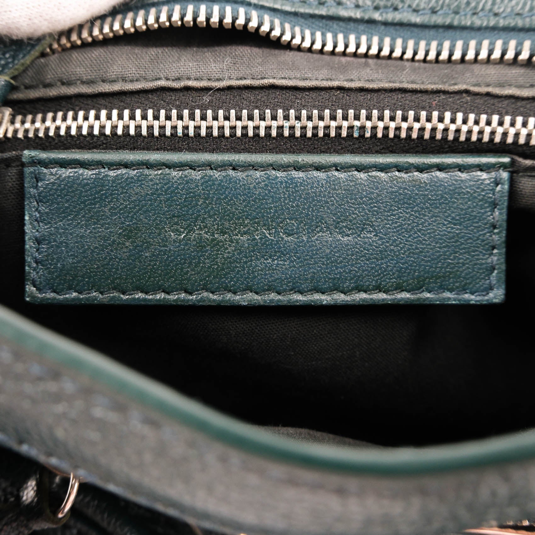 Balenciaga Classic Metallic Edge Mini City Leather 2-Way Handbag Green