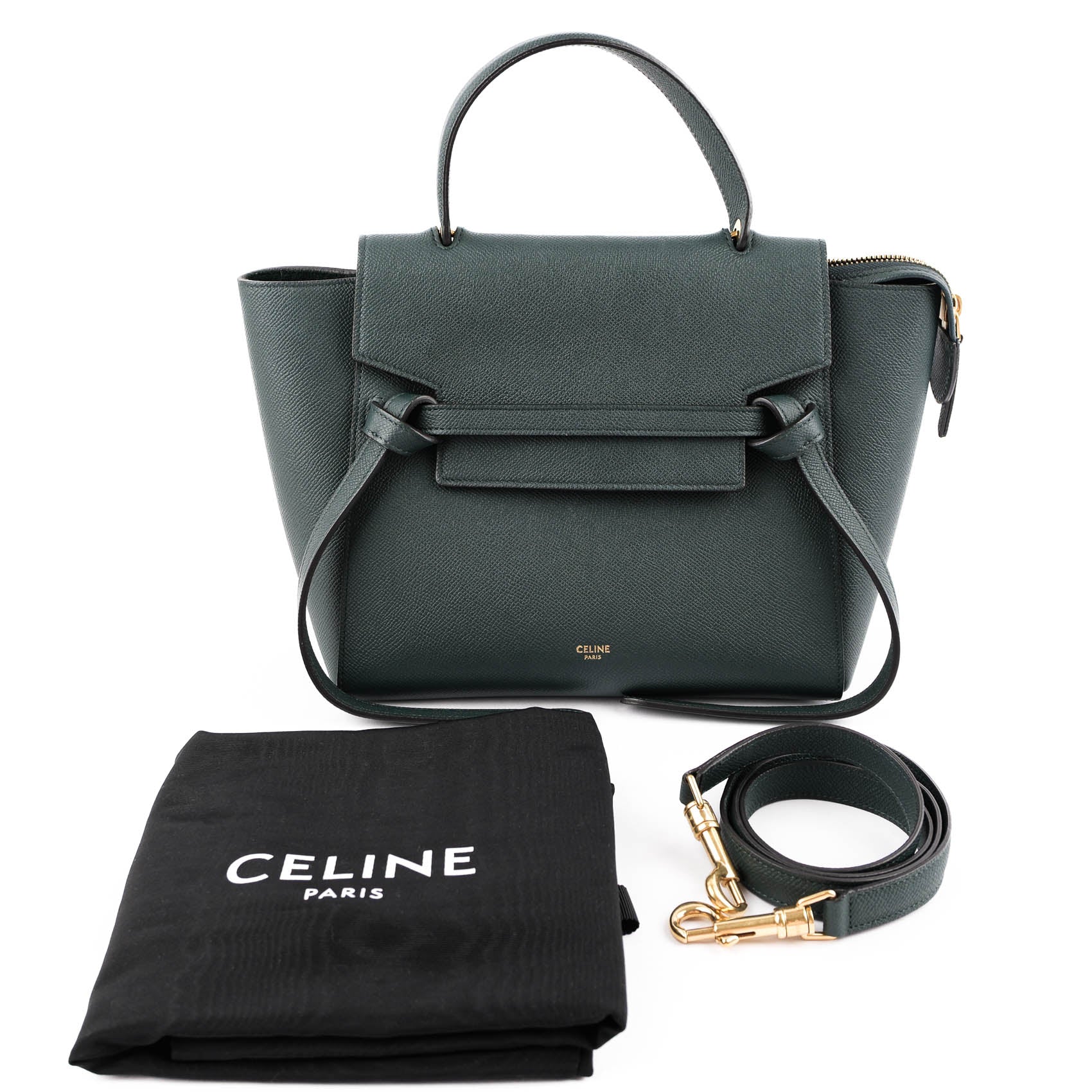 Celine Belt Bag Micro Leather Handbag, Green
