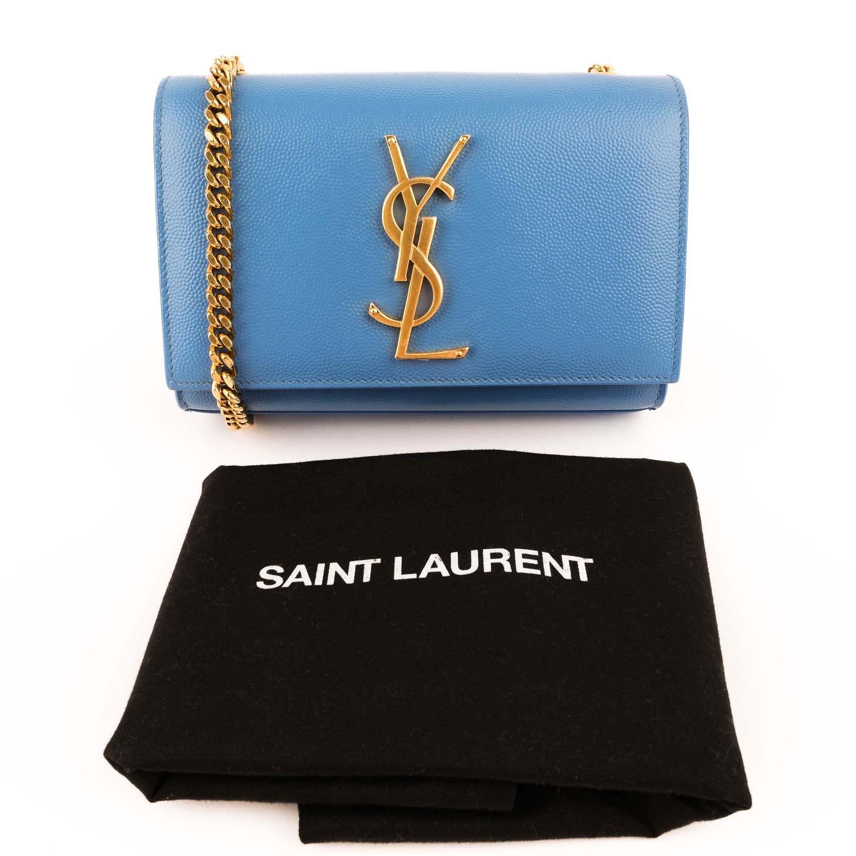 Saint Laurent Monogram Kate Mini Leather Shoulder Bag - Royal Blue