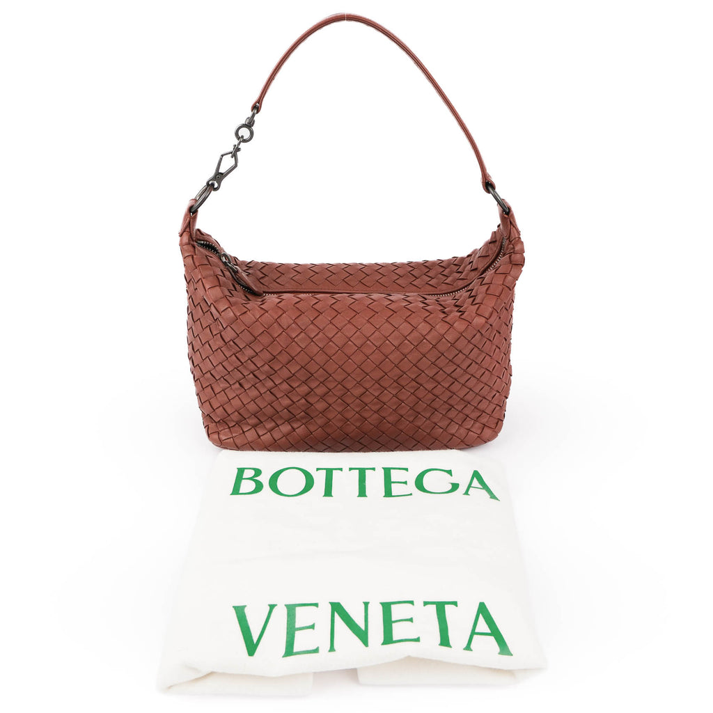Bottega Veneta Intrecciato Nappa Leather Shoulder Bag – Terracotta Brown
