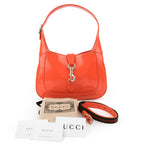 Gucci Jackie Small Shoulder Bag in Orange Patent Calfskin Leather