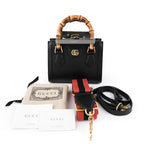 Gucci Diana Mini Handbag - Black Leather with Bamboo Handles