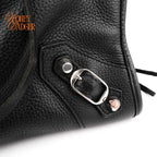 Balenciaga City Medium Leather Black Silver Hardware Rank A