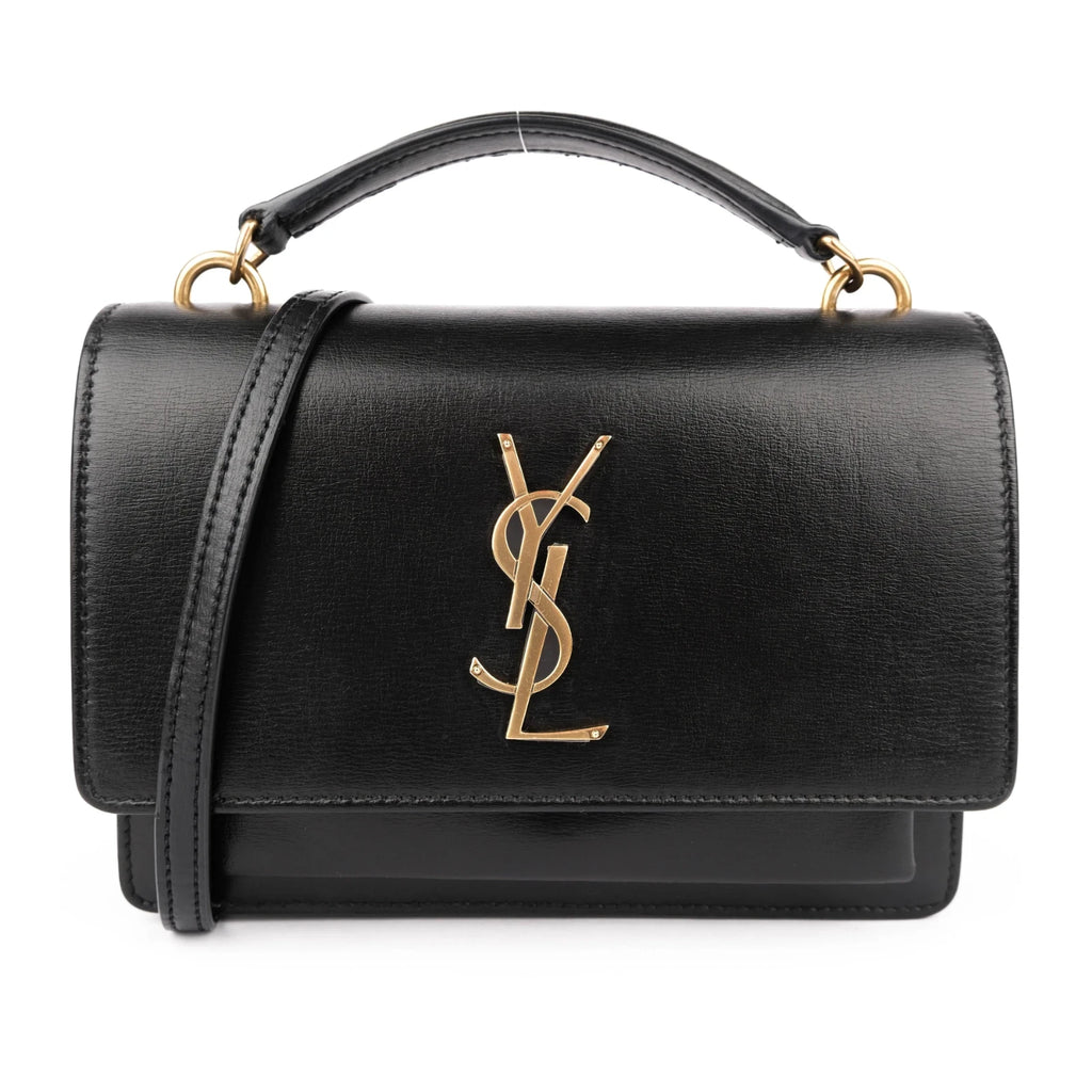 Saint Laurent Sunset Small Leather Black Gold Hardware Rank A
