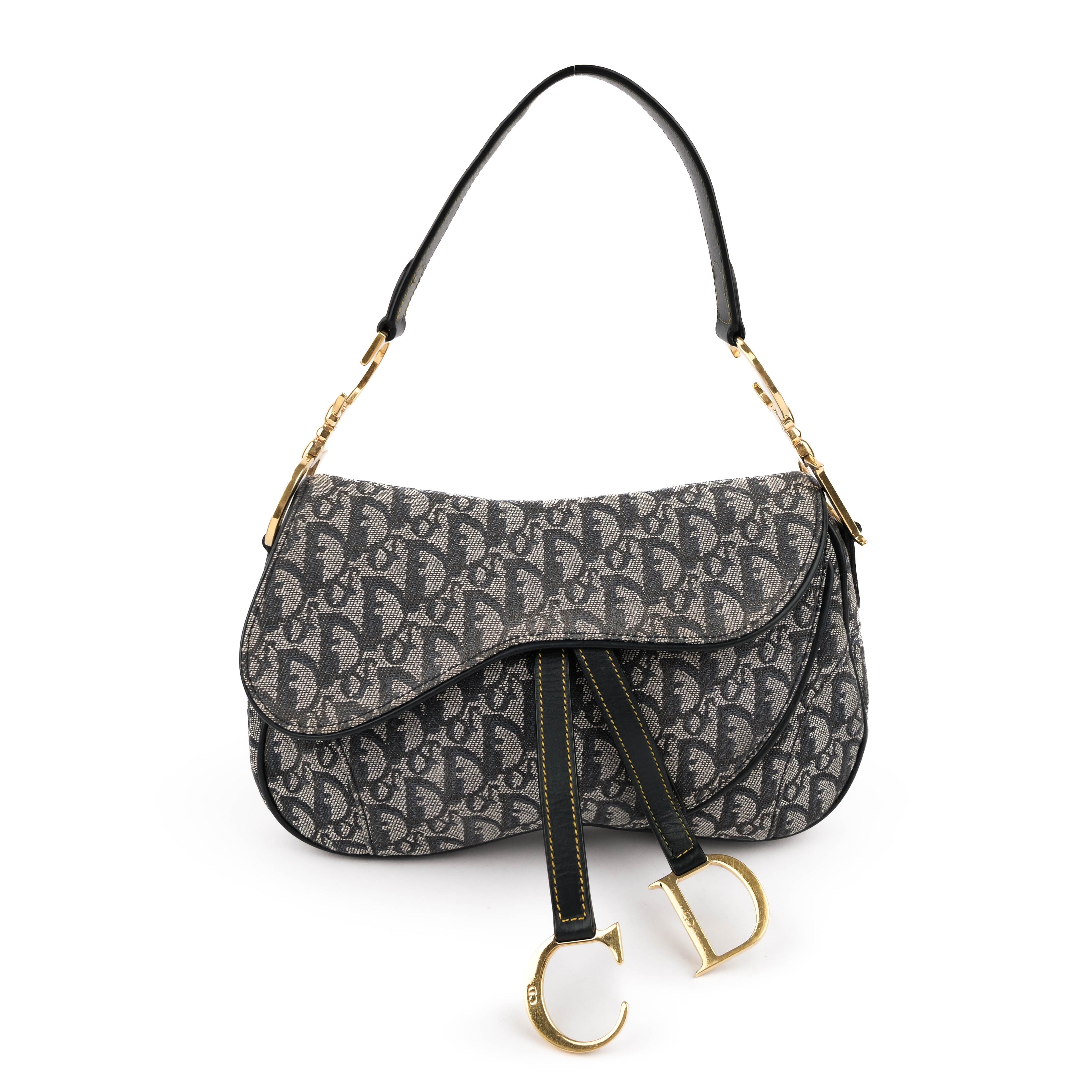 Christian Dior Vintage Diorissimo (Trotter) Double Saddle Bag (Blue/Navy)