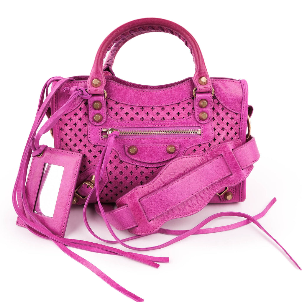 Balenciaga Classic City Mini Pink Leather 2Way Shoulder Handbag