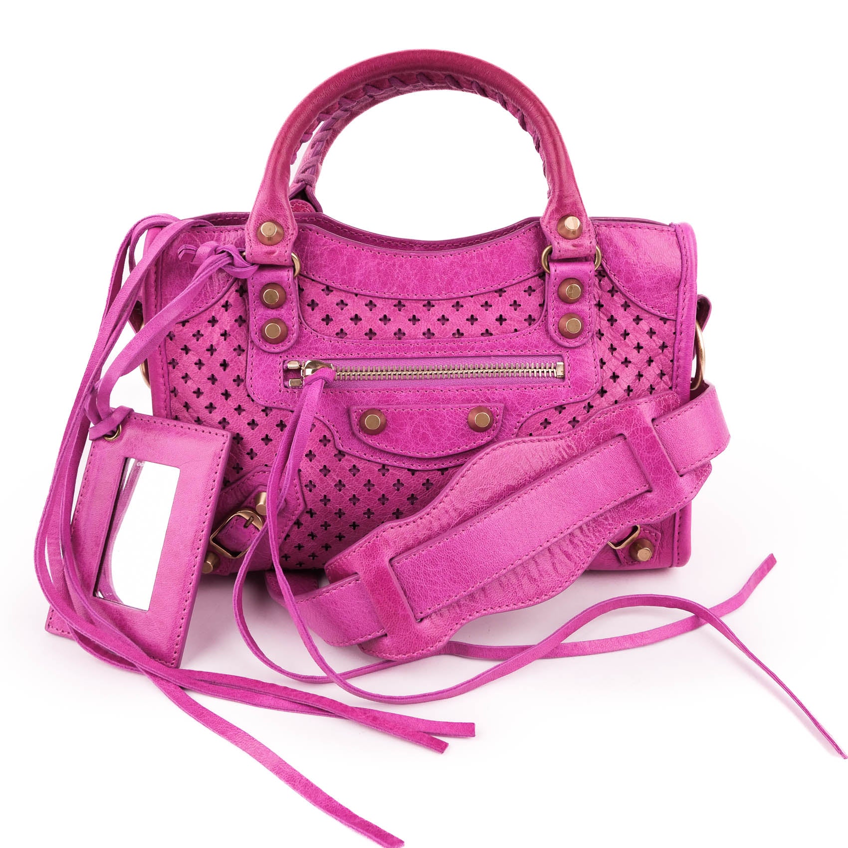 Balenciaga Classic City Mini Pink Leather 2Way Shoulder Handbag