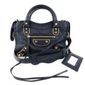 Balenciaga Classic City Mini Navy Leather Shoulder Mini City Crossbody Bag 309544