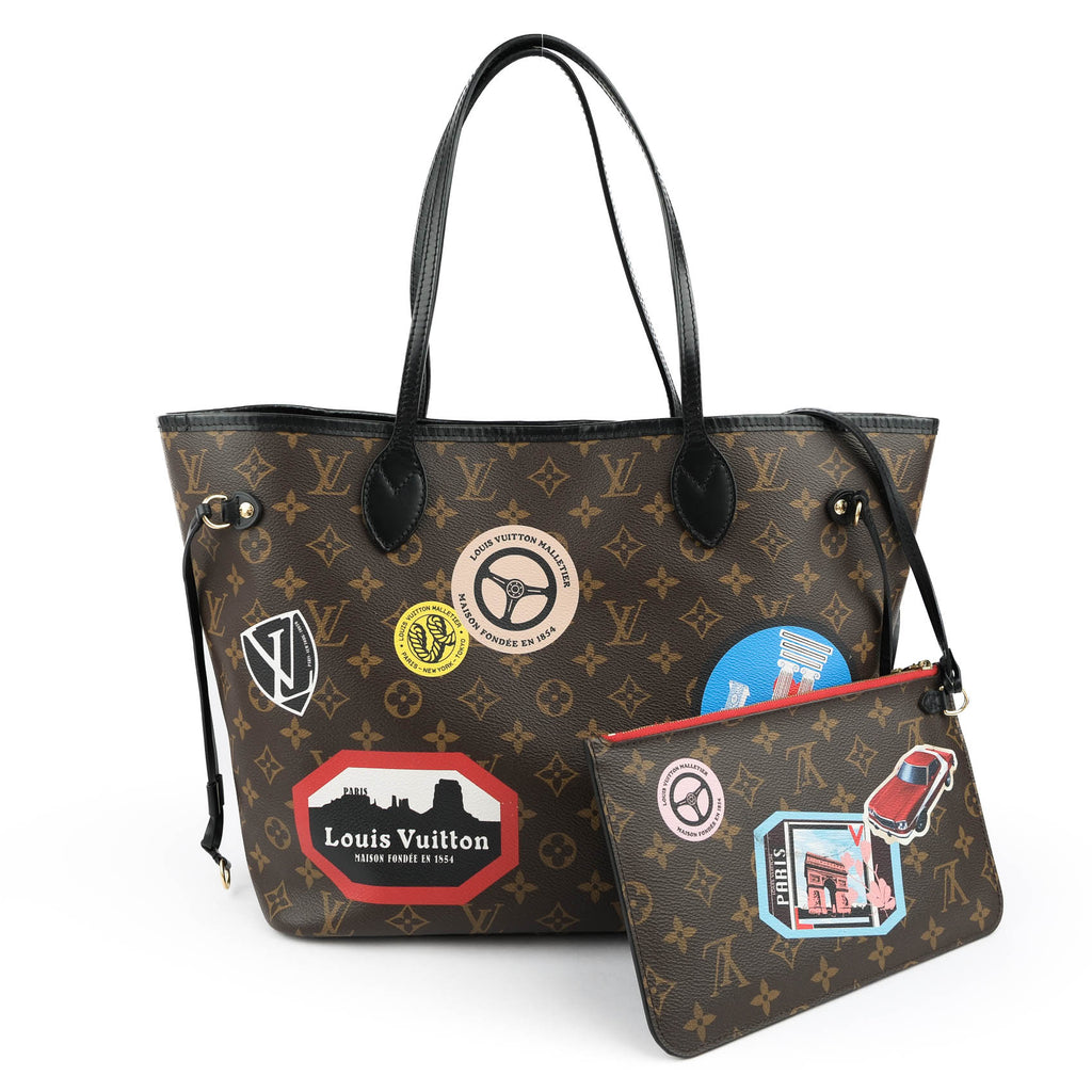 Louis Vuitton Monogram World Tour Neverfull MM - Paris Edition (Black Trim)