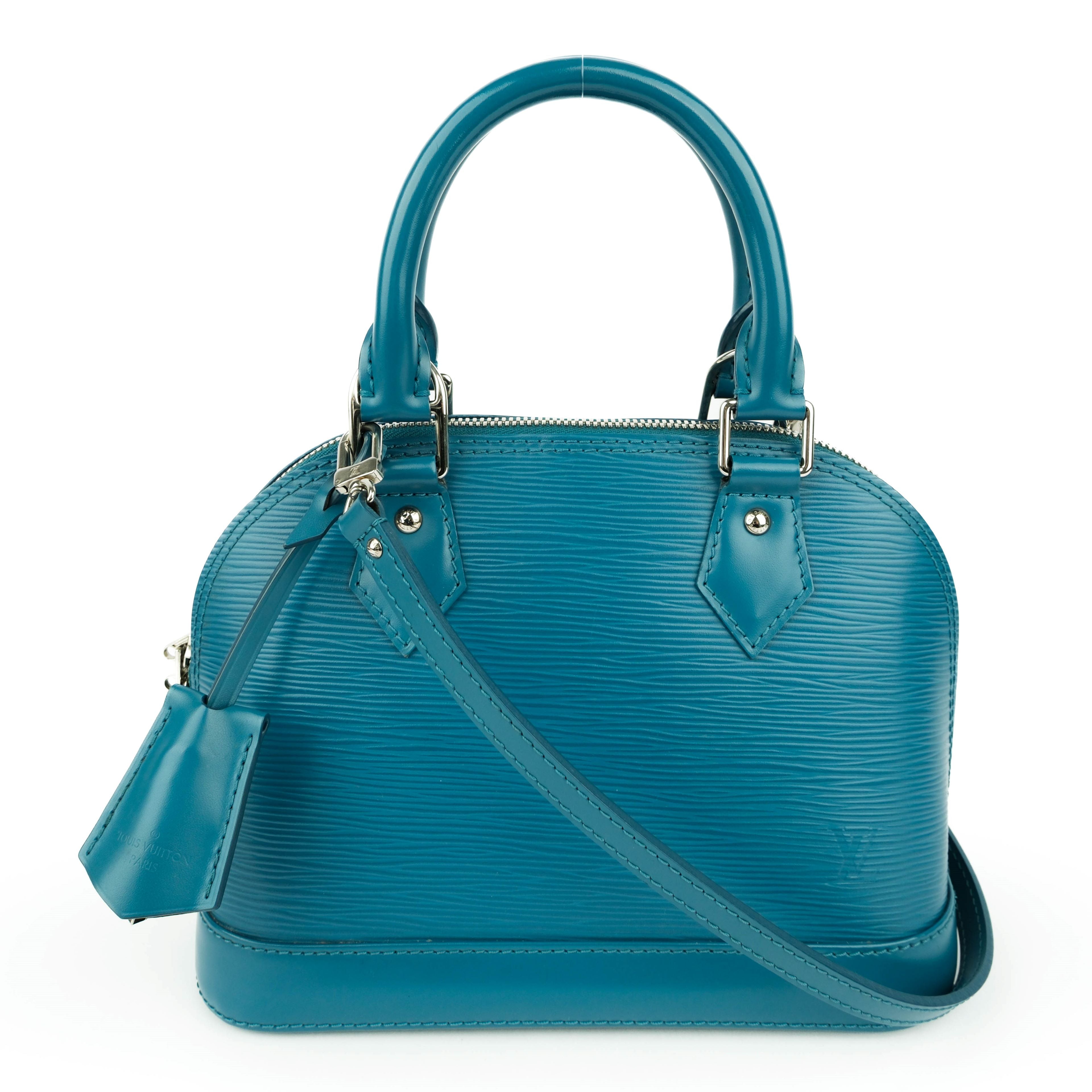 Louis Vuitton Cyan Blue Epi Leather Alma BB Shoulder Bag - M44391 Turquoise Handbag