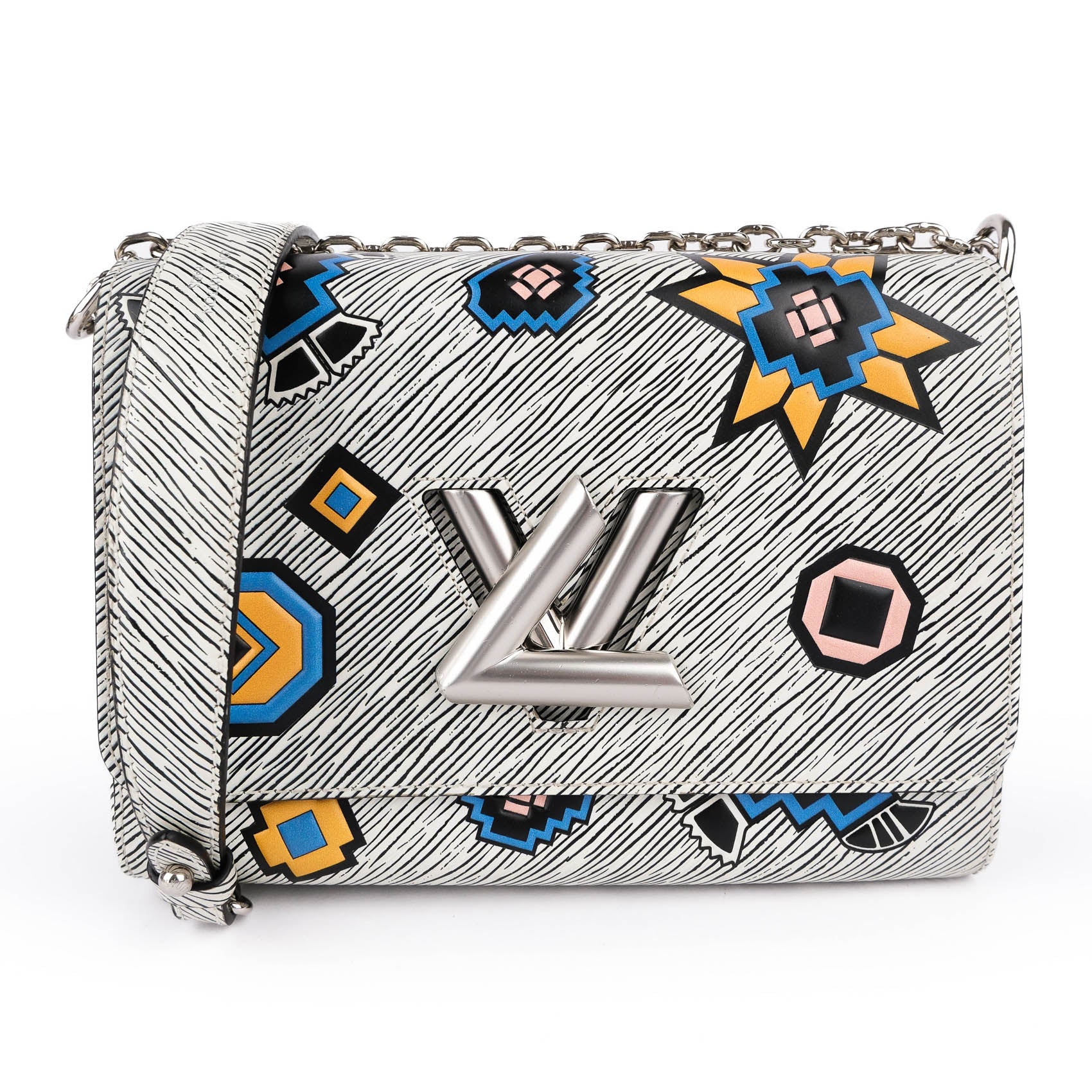 Louis Vuitton Twist MM White Multicolor Epi Tribal Mask FW15 M50122