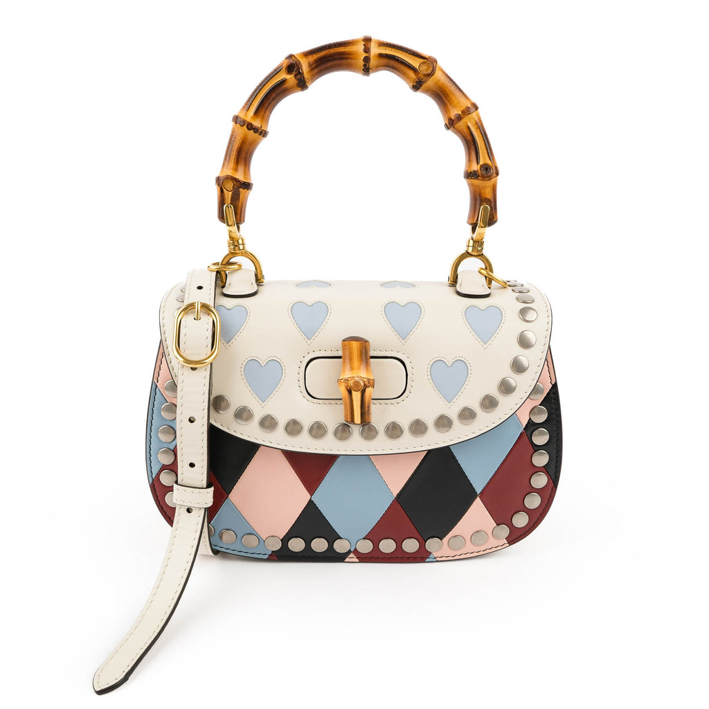 Gucci Multicolor Leather Lovelight Bamboo Top Handle 1947 Small Bag