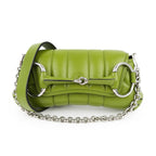 Gucci Horsebit 1955 Small Padded Chain Shoulder Bag - Green