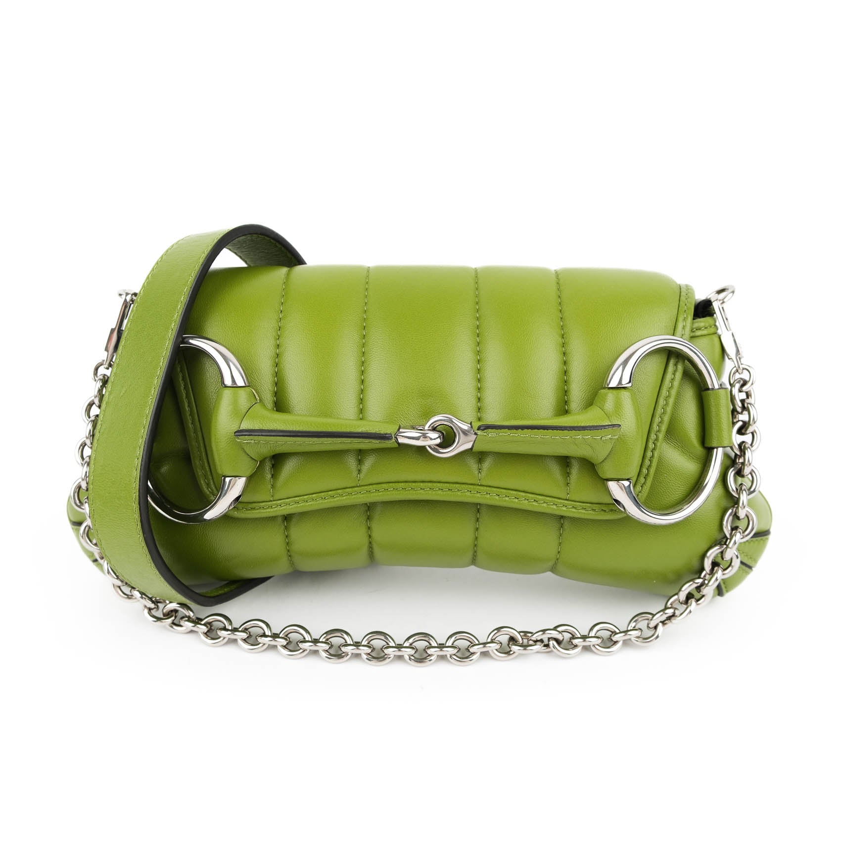 Gucci Horsebit 1955 Small Padded Chain Shoulder Bag - Green