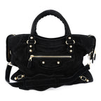 Balenciaga Giant 12 Gold City Black Suede 2-Way 281770 D94JG 1000