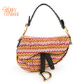 Christian Dior Beaded Saddle Bag - Multicolor Zig-Zag