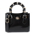 Gucci Diana Mini Bag – Black Patent Leather & Leather Handles