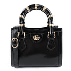 Gucci Diana Mini Bag – Black Patent Leather & Laquered Bamboo Handles