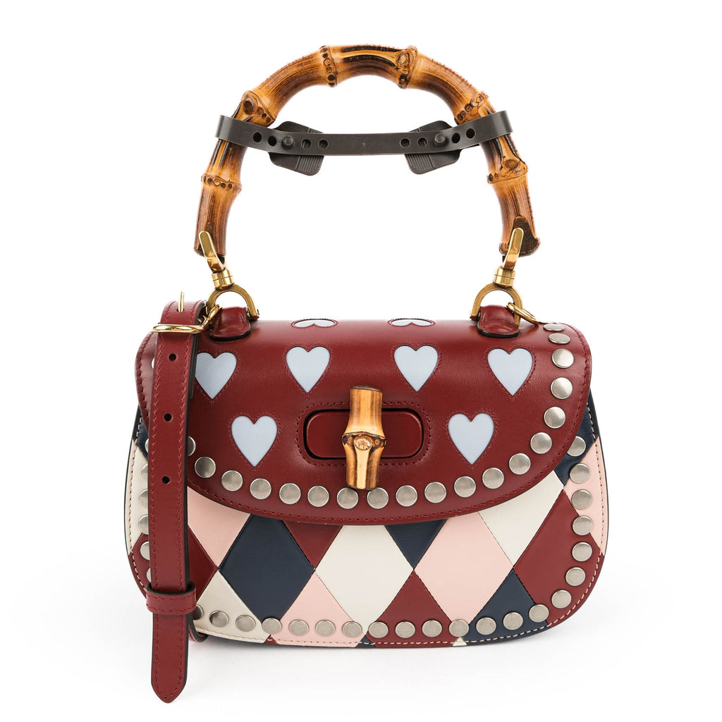 Gucci Bamboo 1947 Mini - Heart Patchwork & Studs Limited Edition