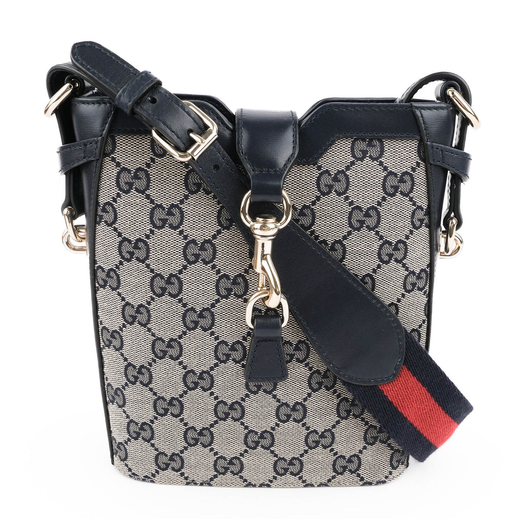 Gucci Ophidia Mini GG Supreme Bucket Bag - Beige & Blue