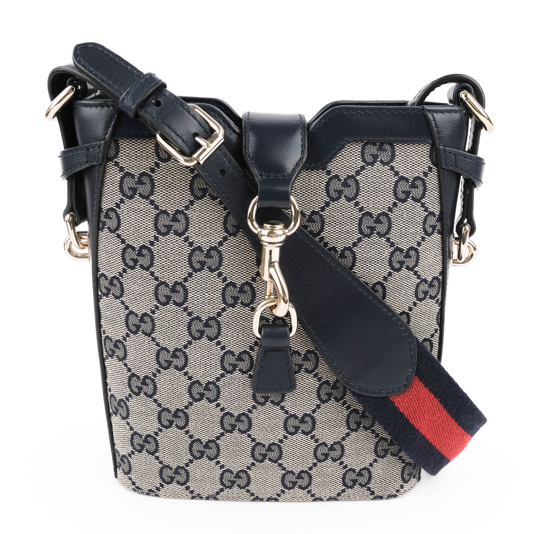 Gucci Ophidia Mini GG Supreme Bucket Bag - Beige & Blue