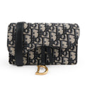 Dior Saddle Belt Pouch in Navy Oblique Jacquard with Aged Gold Hardware