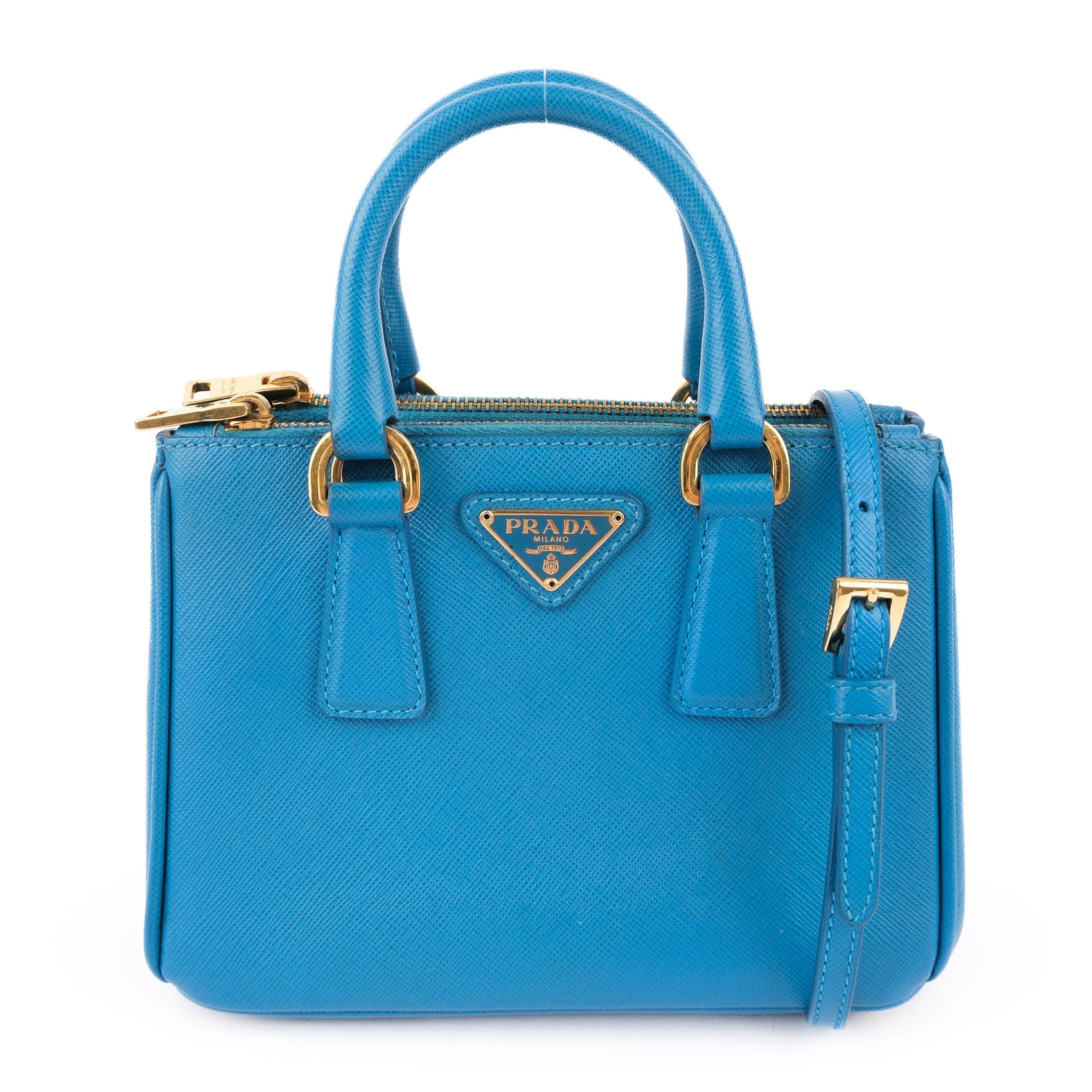 Prada Galleria Saffiano Leather Mini Bag – Vibrant Blue