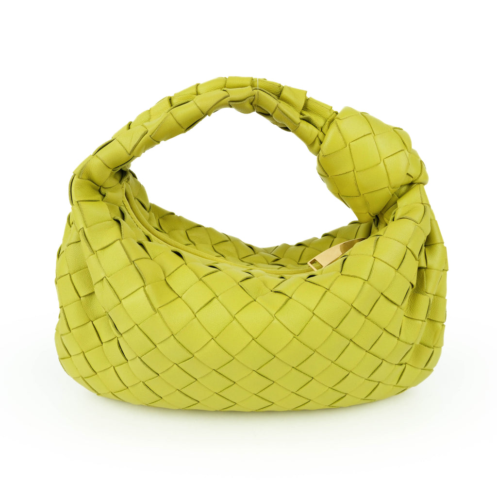 Bottega Veneta Mini Jodie Bag 72750 Intrecciato Leather Handbag Yellow-Green