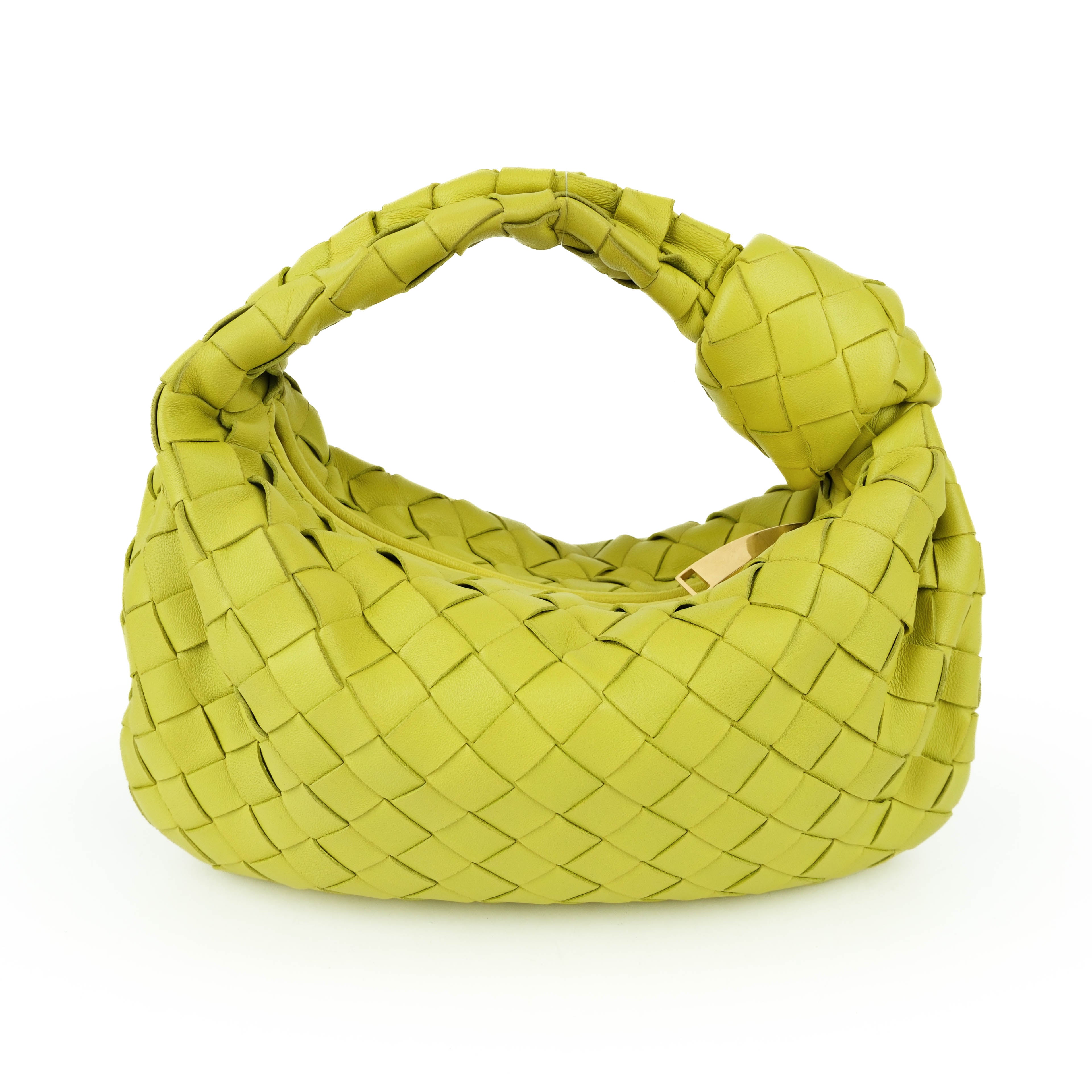 Bottega Veneta Mini Jodie Bag 72750 Intrecciato Leather Handbag Yellow-Green