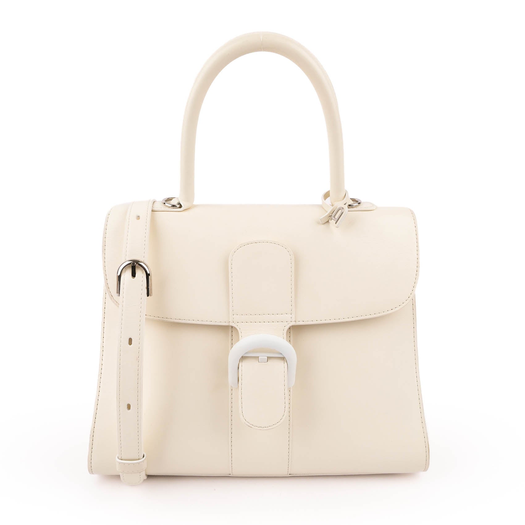 Delvaux Brillant MM (Medium) in White Leather