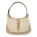 Gucci Jackie 1961 Small Shoulder Bag in Beige & White GG Supreme Canvas