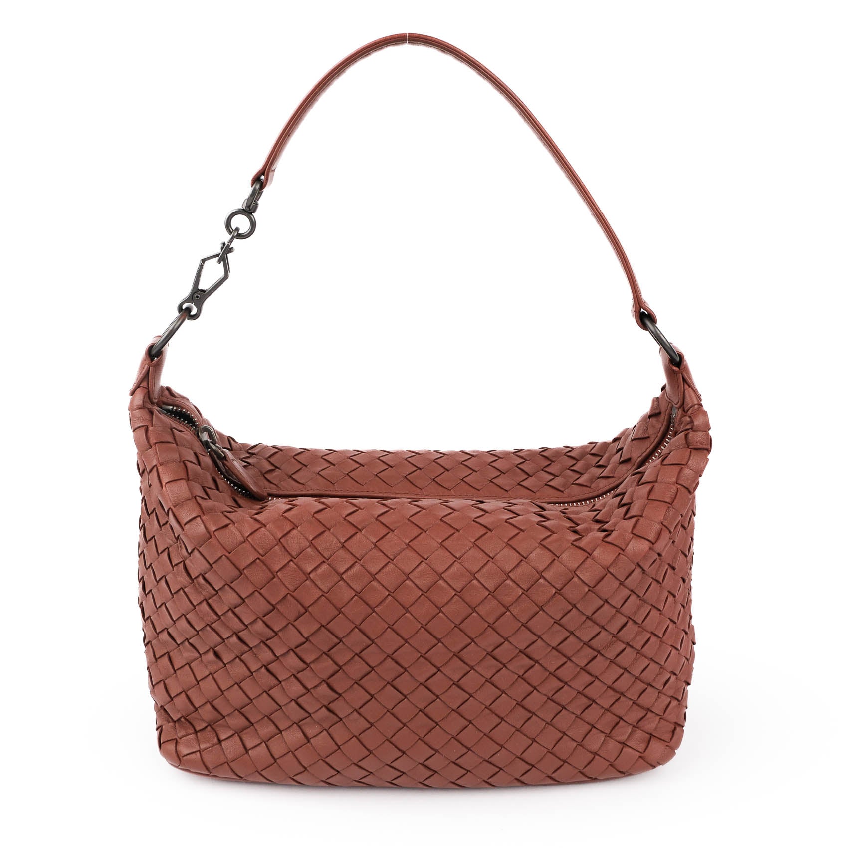 Bottega Veneta Intrecciato Nappa Leather Shoulder Bag – Terracotta Brown