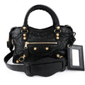 Balenciaga Classic City Mini with Giant 12 Gold Hardware (Black Lambskin)