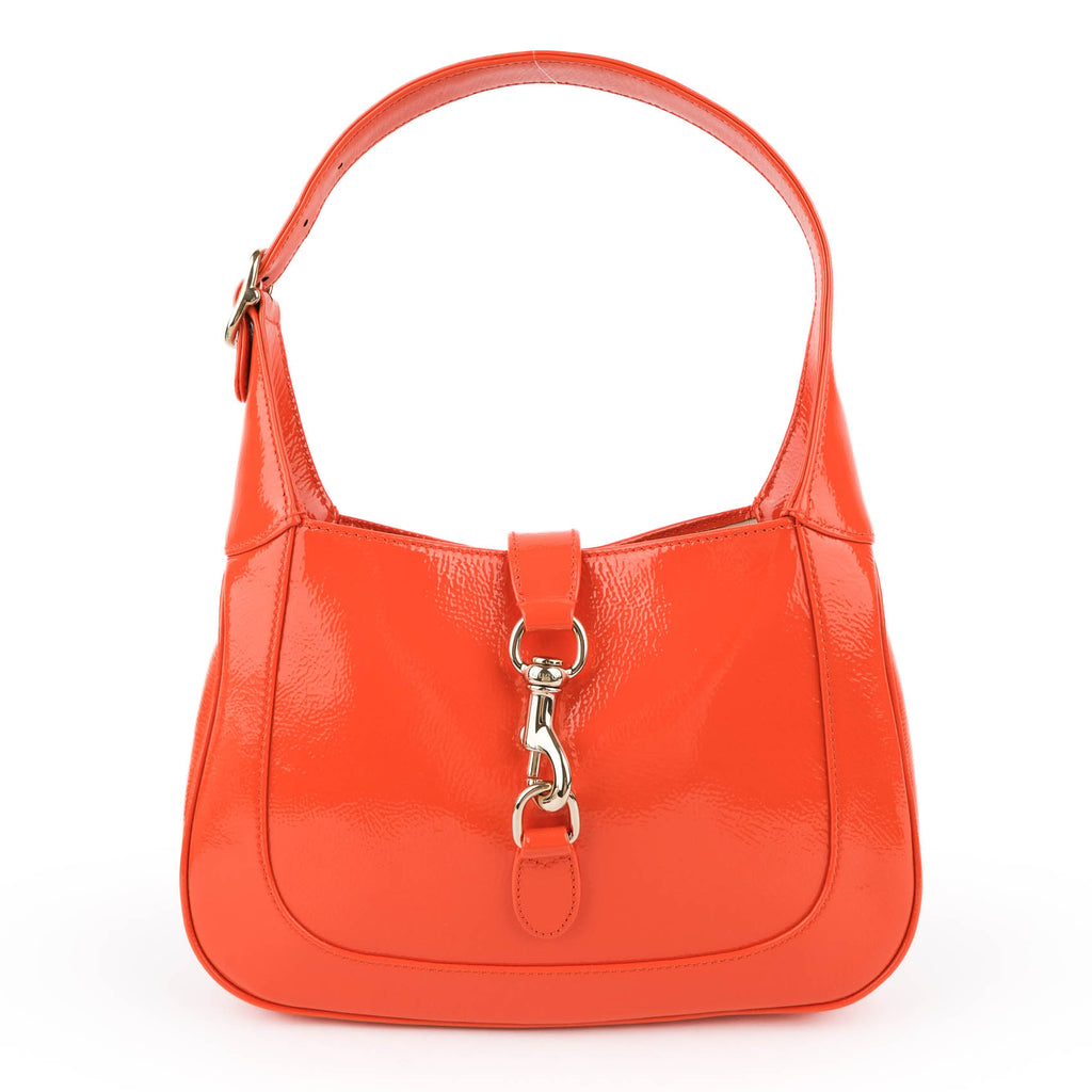 Gucci Jackie Small Shoulder Bag in Orange Patent Leather