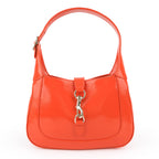 Gucci Jackie Small Shoulder Bag in Orange Patent Calfskin Leather