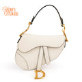 Dior Handbag 2WAY Shoulder Bag White Saddle Small Calfskin